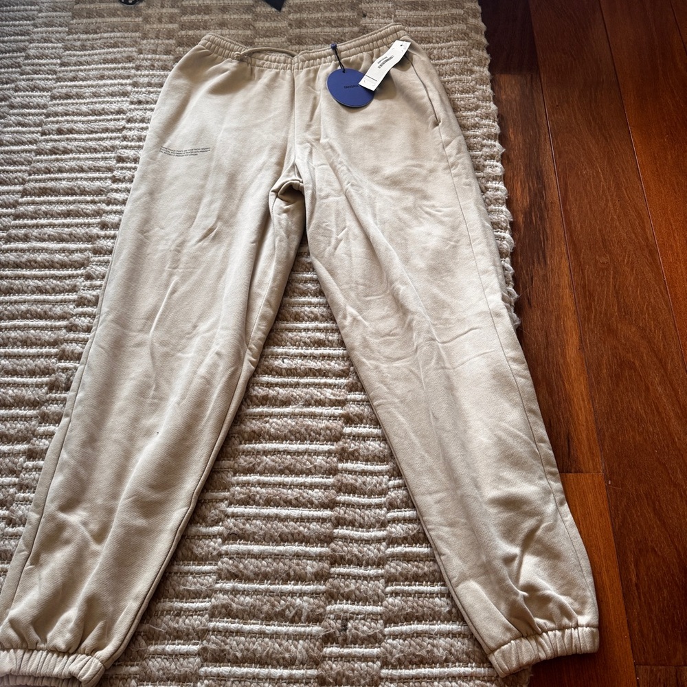 Pangaia Tan Sweatpants Elastic Cuffed Joggers